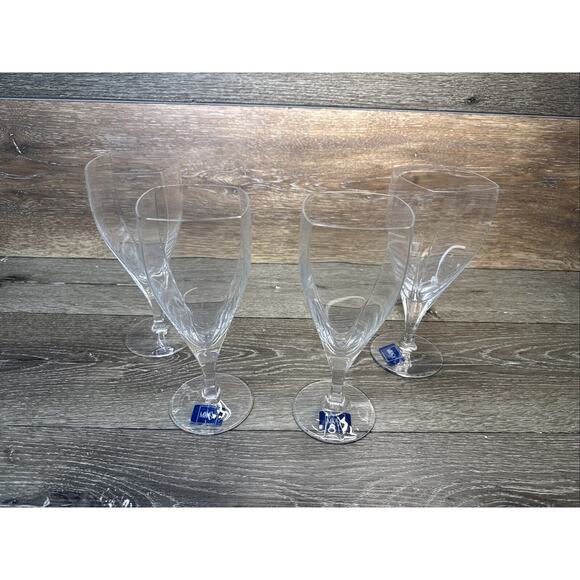 Mikasa Panache 15.5 fl oz Square Crystal Iced Tea Glasses 8-1/8” France~ Set 4 - Picture 1 of 8